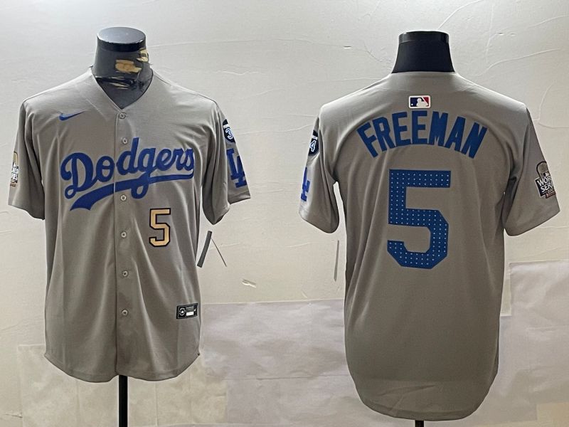 Men Los Angeles Dodgers #5 Freeman Grey Game 2024 Nike MLB Jersey style 112010